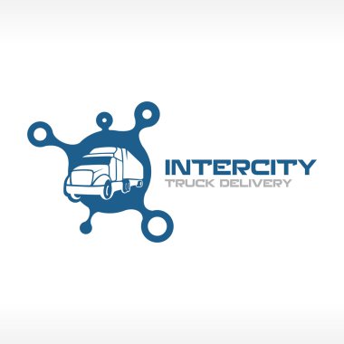 Teslimat kamyonu servis logo şablonu