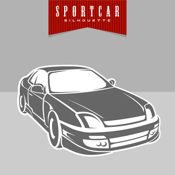 スポーツ車のシルエット — ストックベクタ