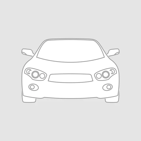 Sedan carro wireframe vista frontal —  Vetores de Stock