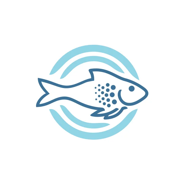 물고기 로고 템플릿 — 스톡 벡터