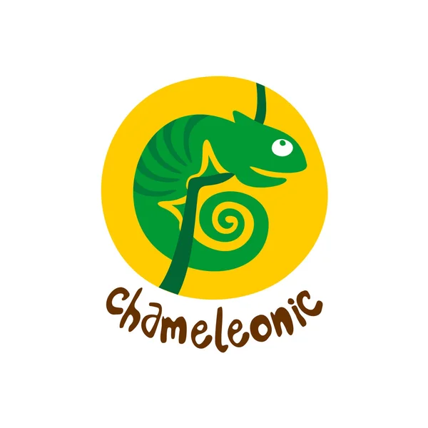 Chameleon logo op wit — Stockvector