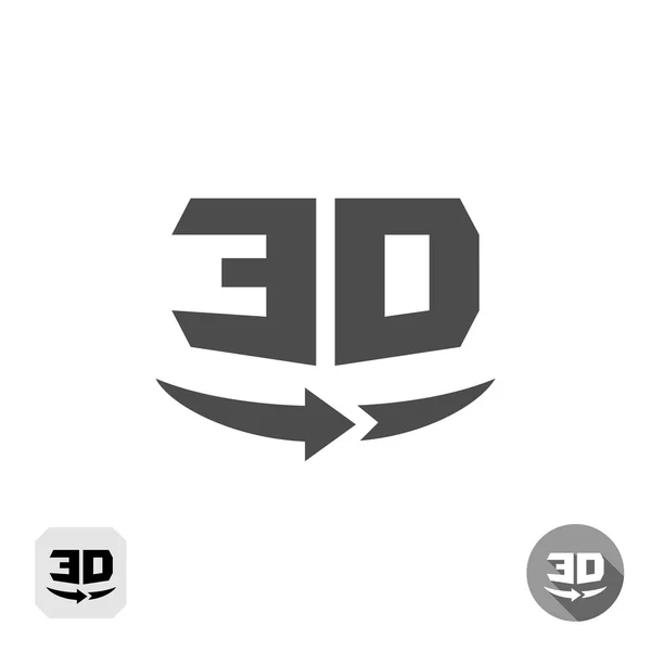 3 d 回転パノラマ サイン — ストックベクタ