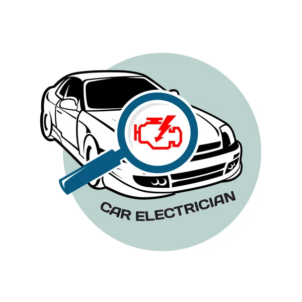 車の電気技師のロゴ — ストックベクタ
