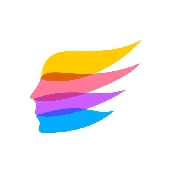 Kadın yüz siluet logo şablonu