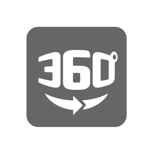 Icono de rotación completa de 360 grados . — Vector de stock