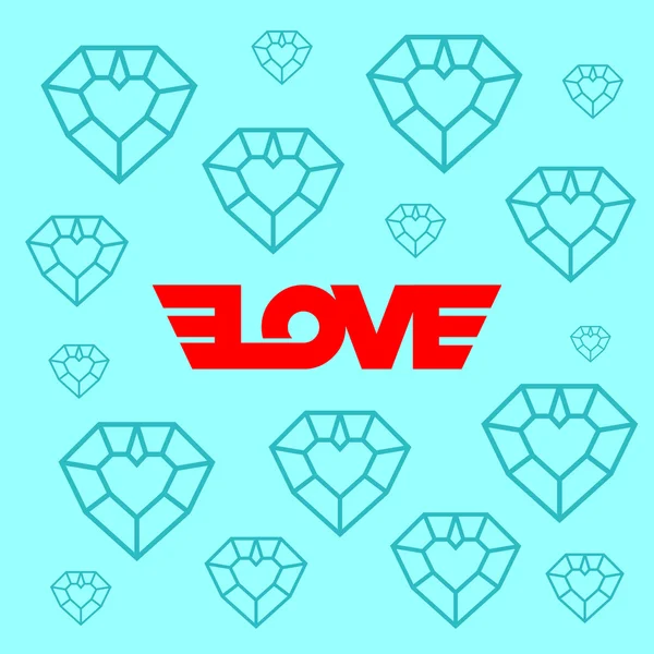 Aşk logo kanatlı — Stok Vektör