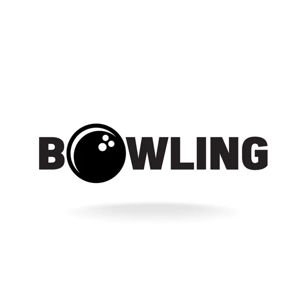 Bowling woord logo met bal — Stockvector