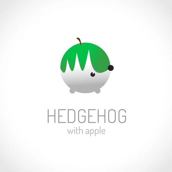 Logo apple carriyng Ježek — Stockový vektor