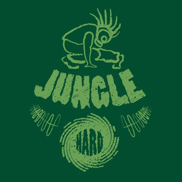 Ragga jungle t-shirt musique — Image vectorielle