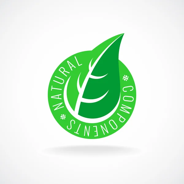 Natural leaf badge — Stock Vector