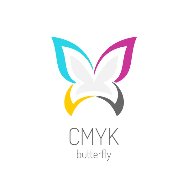 CMYK-vlinder logo — Stockvector