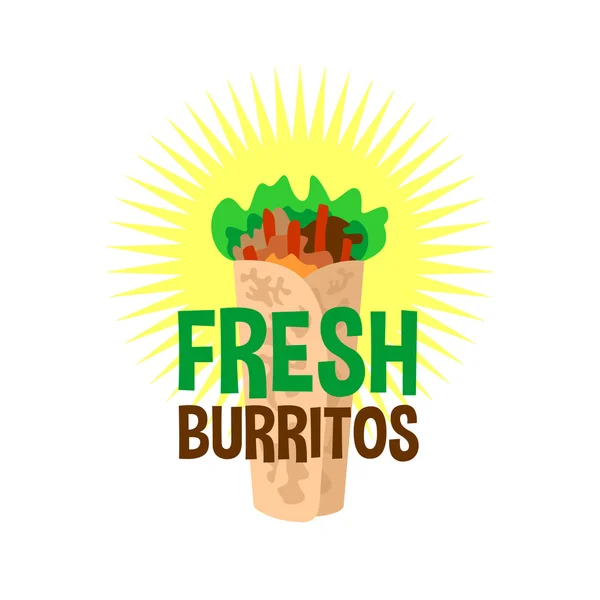 Logo burrito fresco — Vector de stock