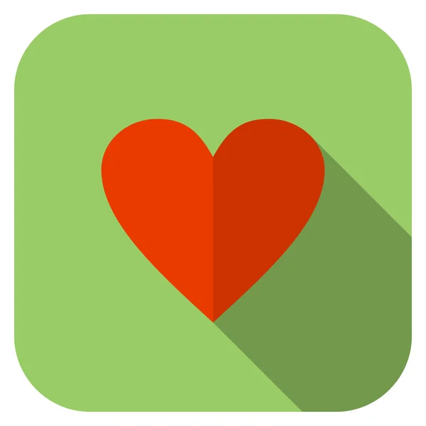 Icono de corazón plano — Vector de stock