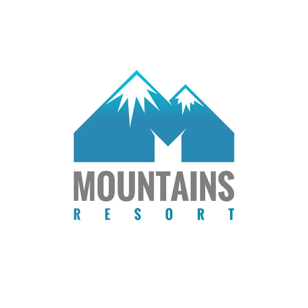 M letter mountains logo — Stock Vector