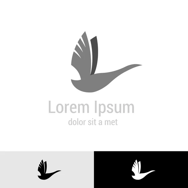 Logo silhouette cygne — Image vectorielle