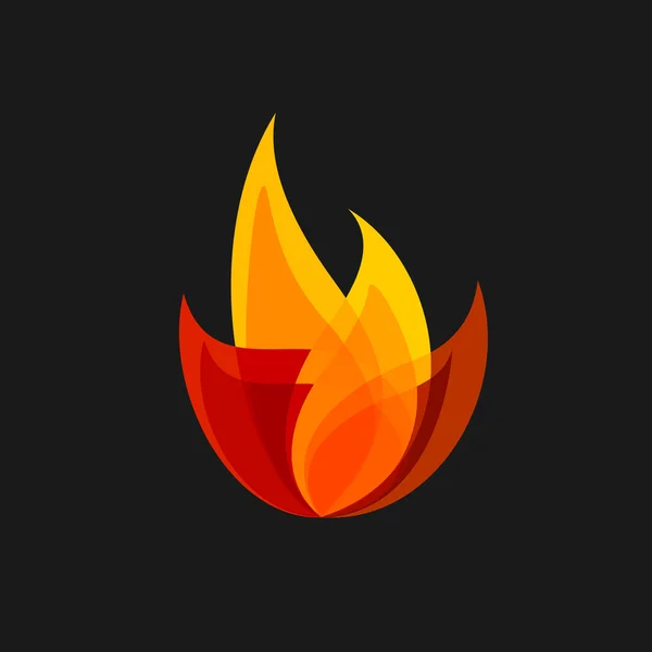 Bunte Flamme Logo Vorlage. — Stockvektor