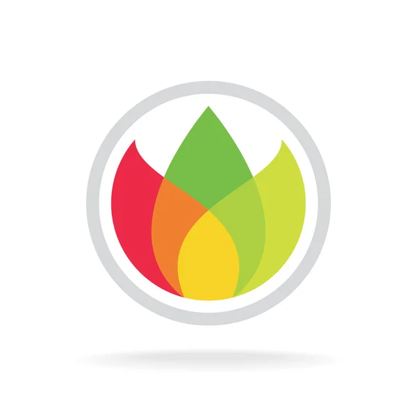 Üç renk yapraklar logo şablonu — Stok Vektör