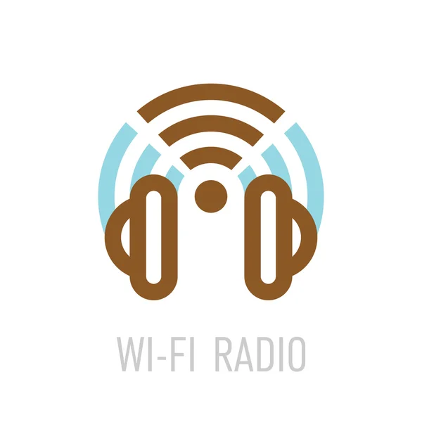 Wireless internet radio logo — Stock Vector