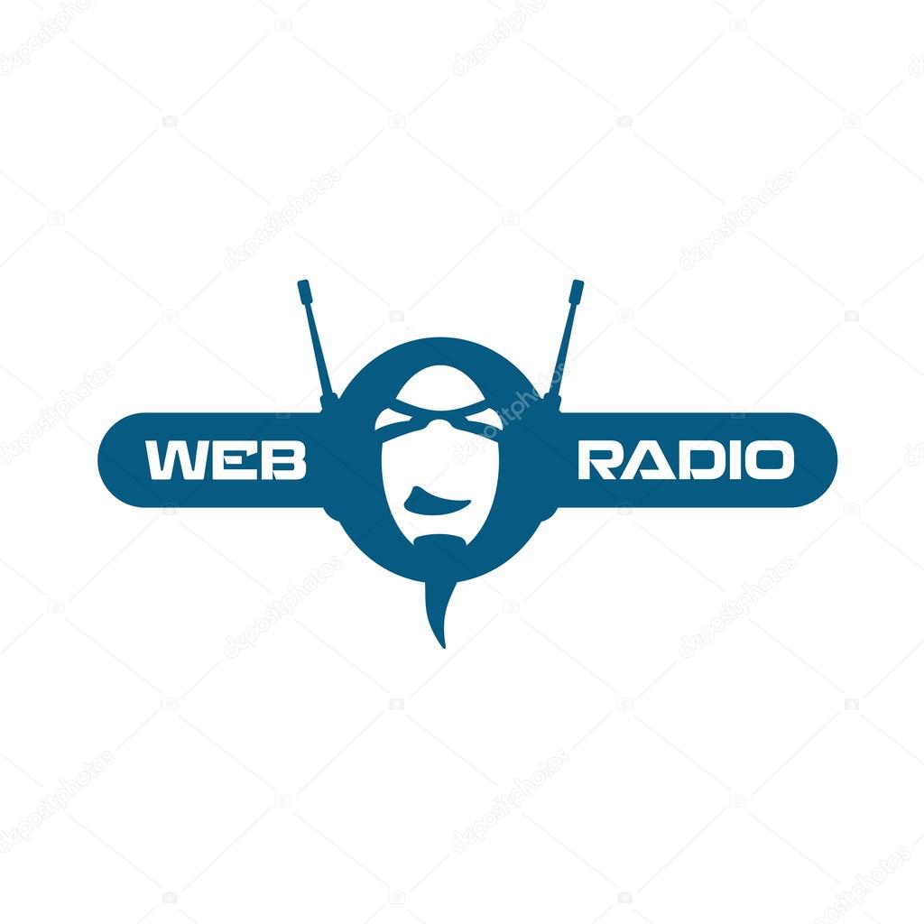 Internet radio logo. Vector illustration