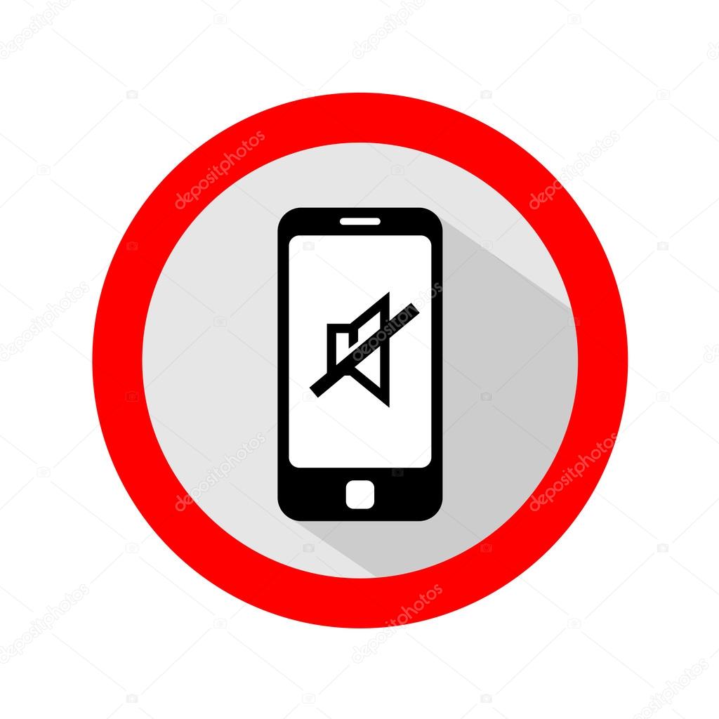 Mobile phone ringer mute sign