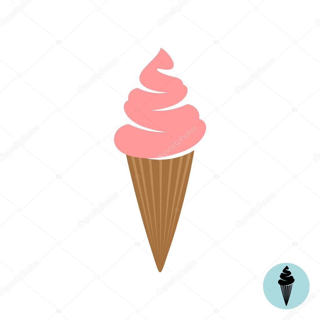Ice cream vector icon. Flat colors.