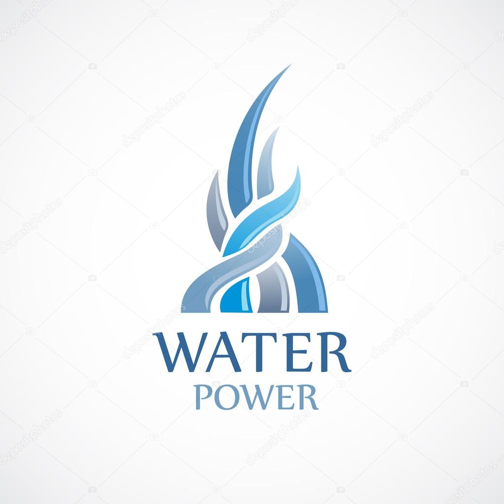 Upstream water flows logo template