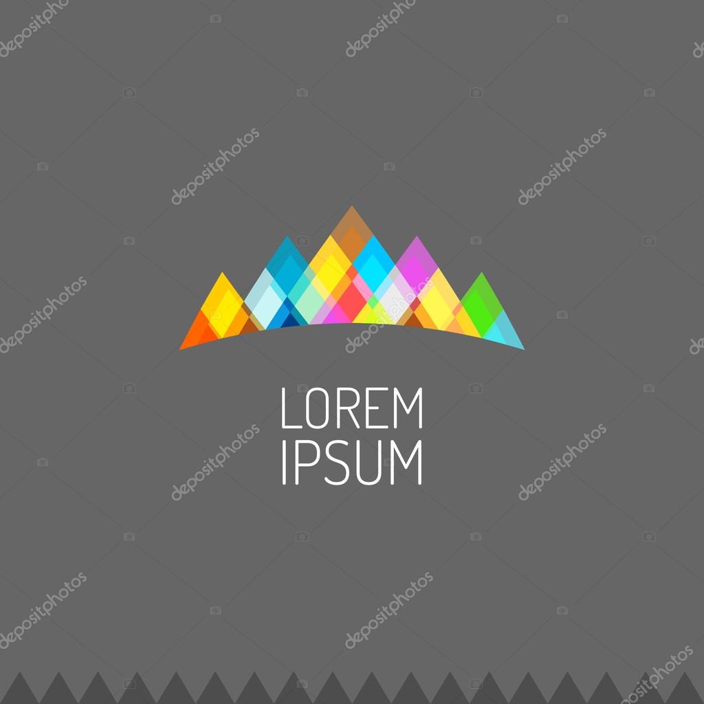Vivid colors mountains logo or celebrity crown sign