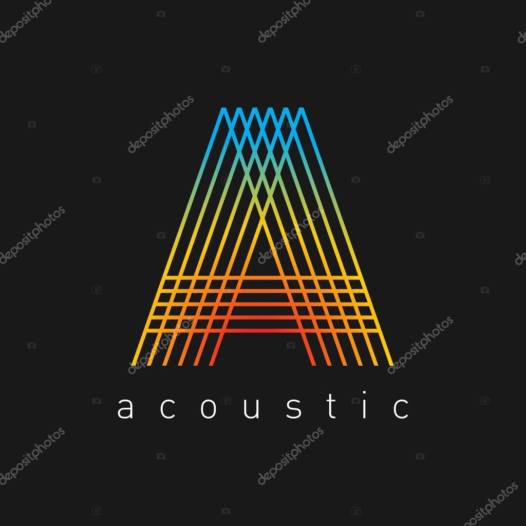Letter A logo template. Strings musical theme.