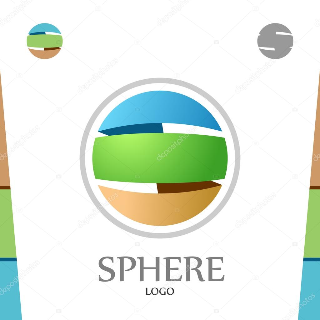 S letter logo template. Abstract sphere. Globe with colors