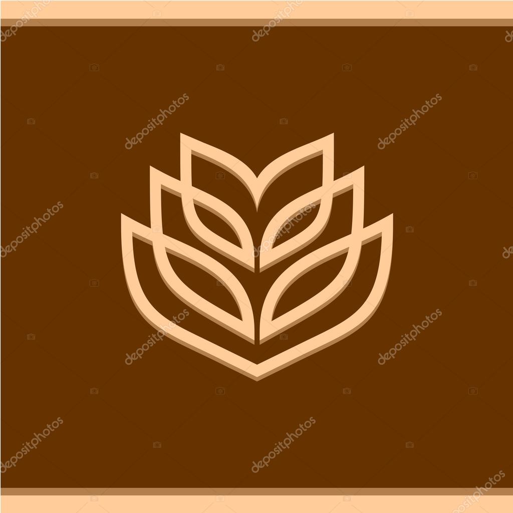 Wheat ear technical logo template