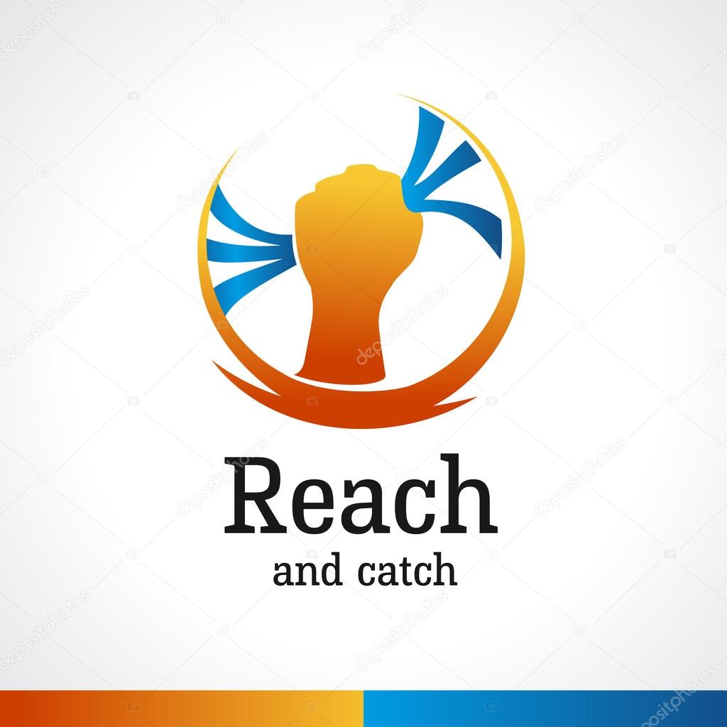 Hand reaching for the stripes logo template