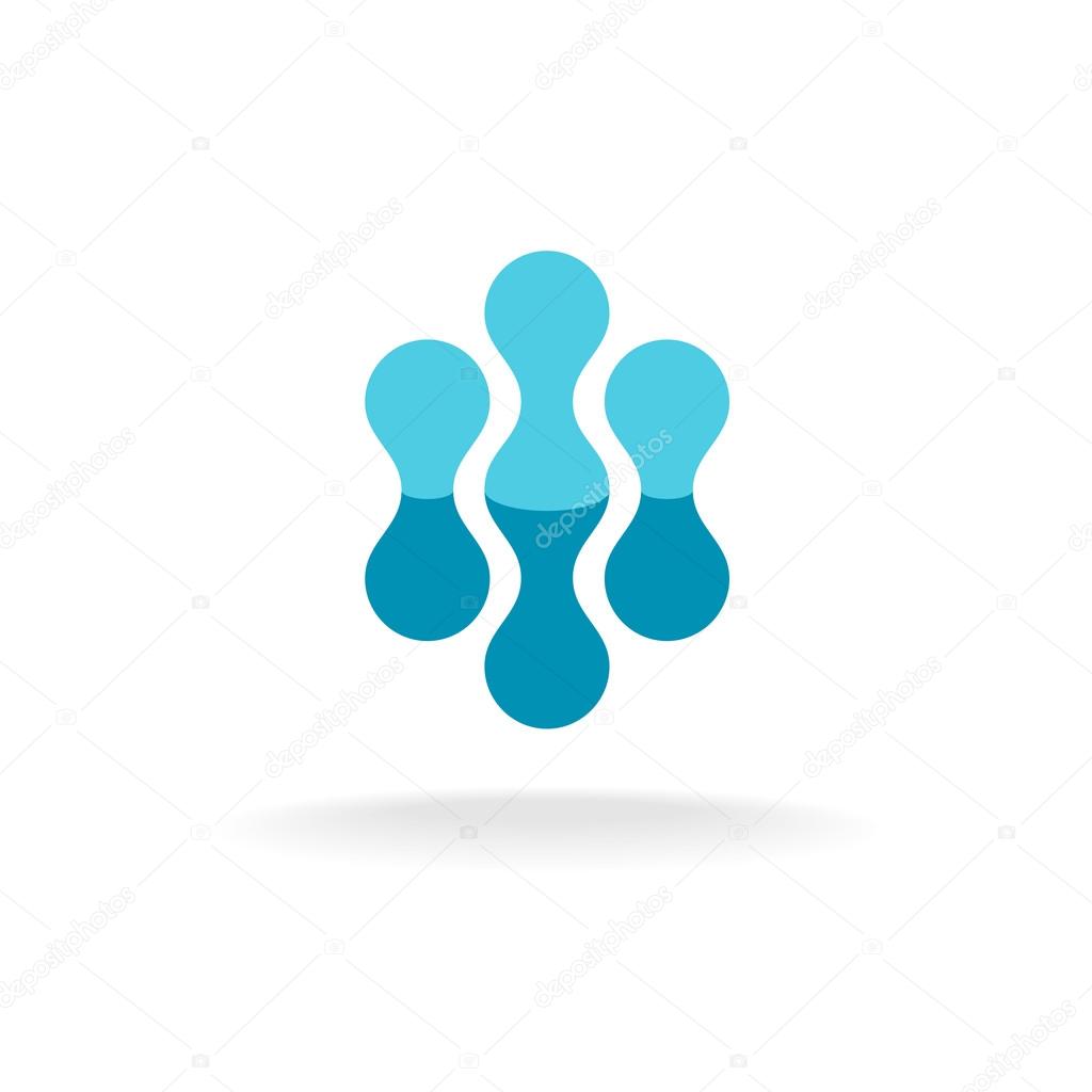 Abstract molecular structures logo template. Technology science