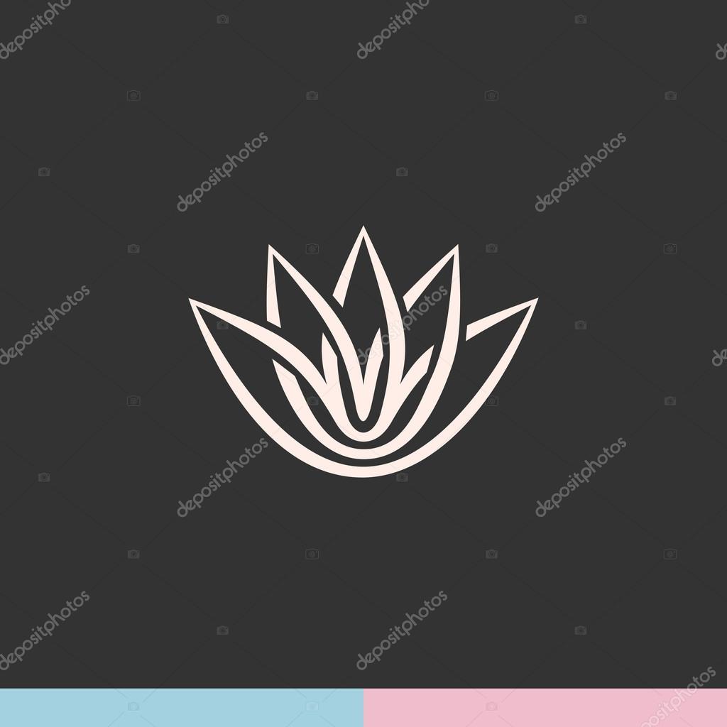 Lotus flower silhouette logo
