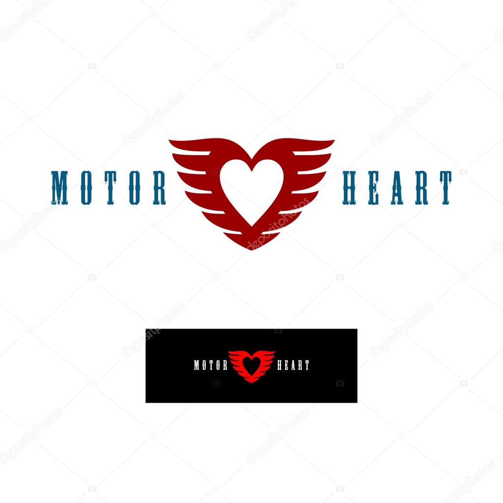 Motor heart logo template