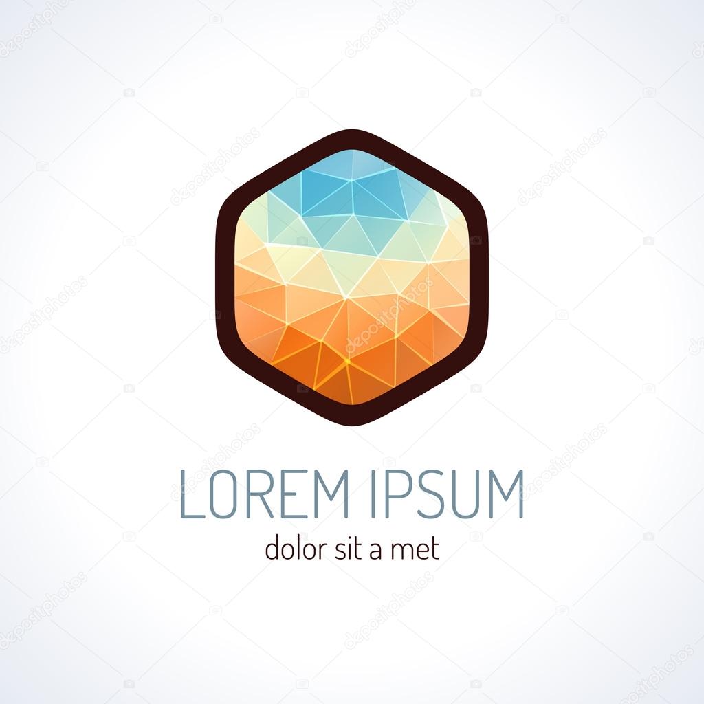 Crystal trendy triangles logo concept