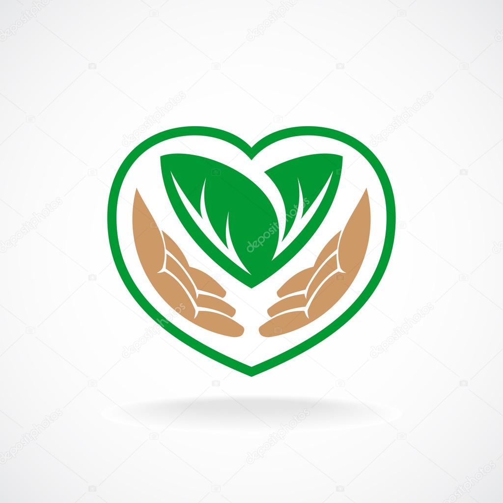 Nature care logo. Grown with love sign.