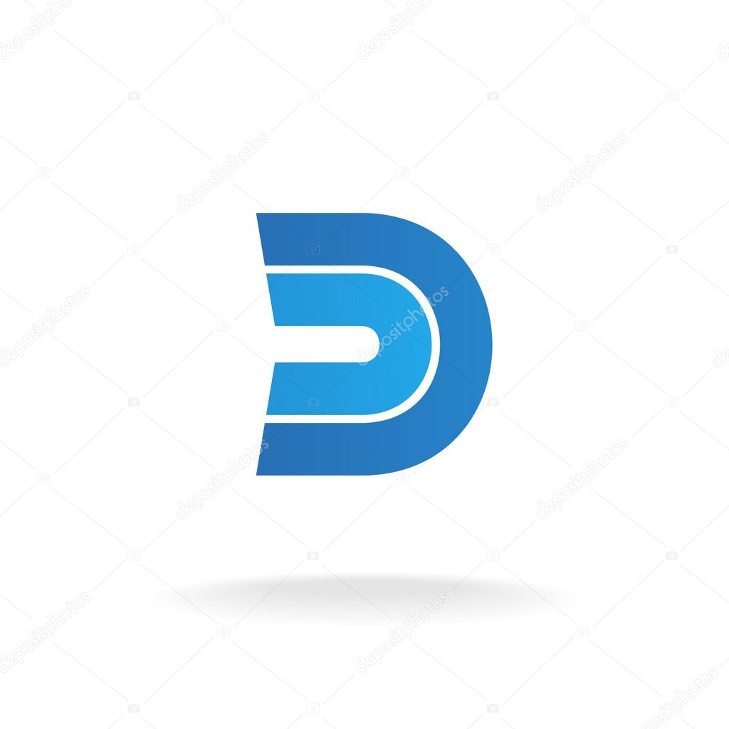 D letter logo template