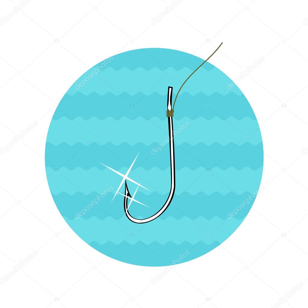 Fishing hook logo on white background