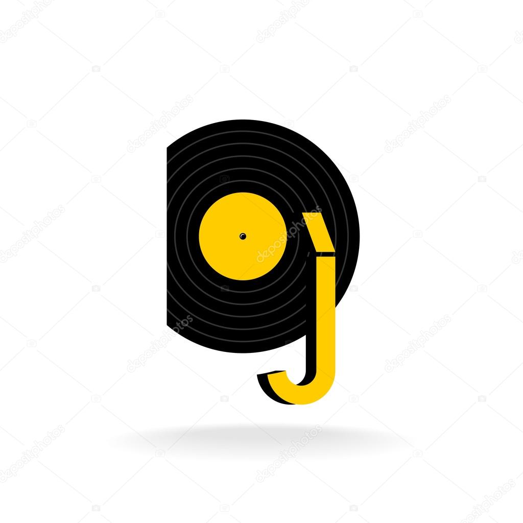DJ logo concept. Music sign.