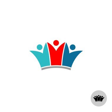 Üç kişi bir taç şekli logosu