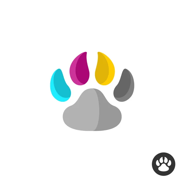 Animal cmyk paw — Stock Vector