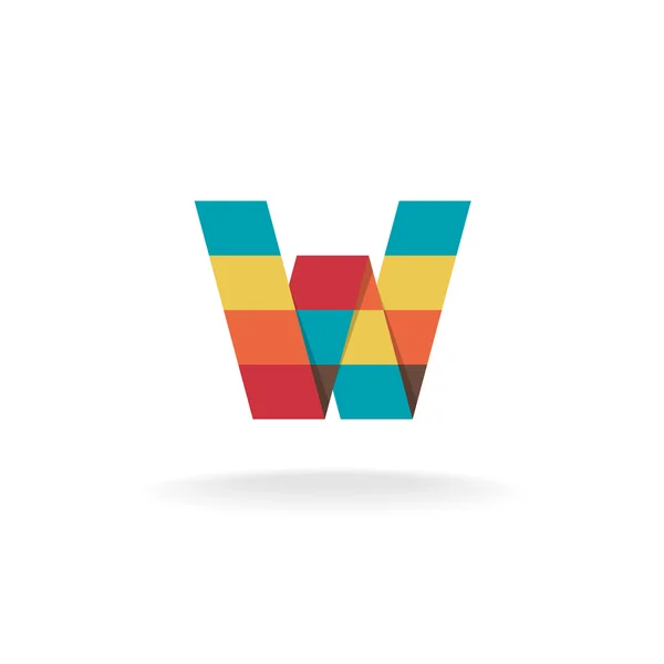Letra W logotipo colorido — Vector de stock