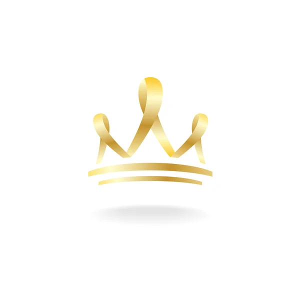 Gouden lint kroon teken — Stockvector
