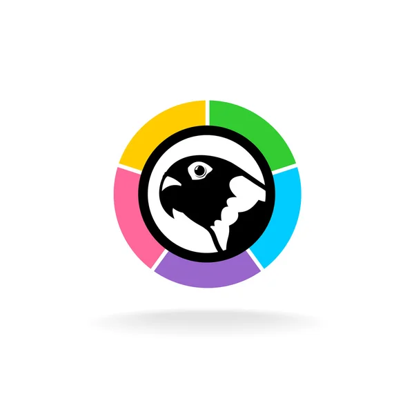 Papageienkopf-Logo — Stockvektor