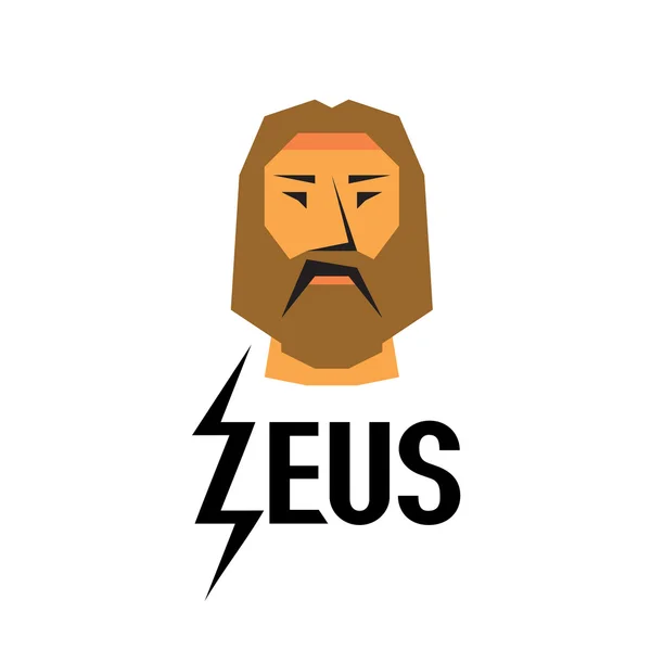 Logo testa Zeus — Vettoriale Stock