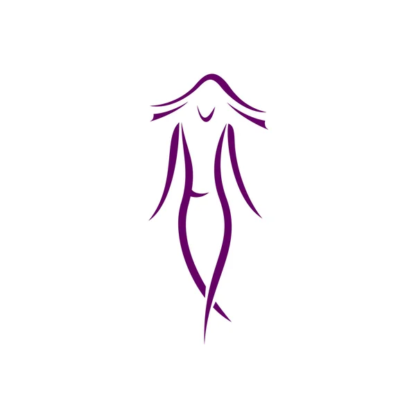Logo silhouette femme — Image vectorielle