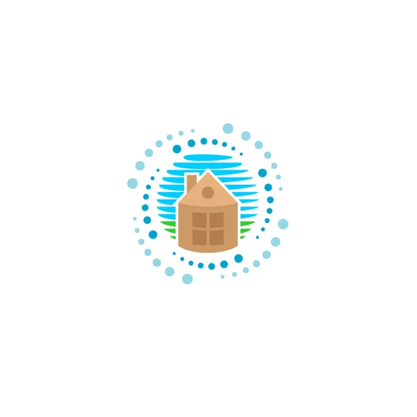 Logo pulizia casa — Vettoriale Stock