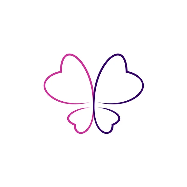 Papillon contours logo — Image vectorielle