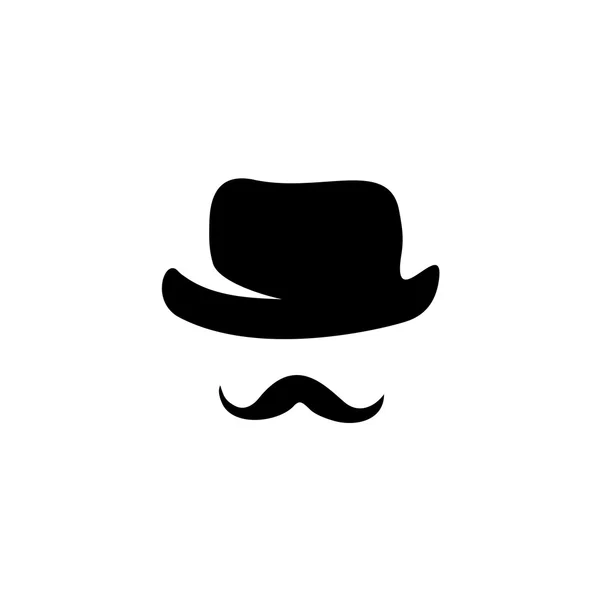 Retro hat and moustache — Stock Vector