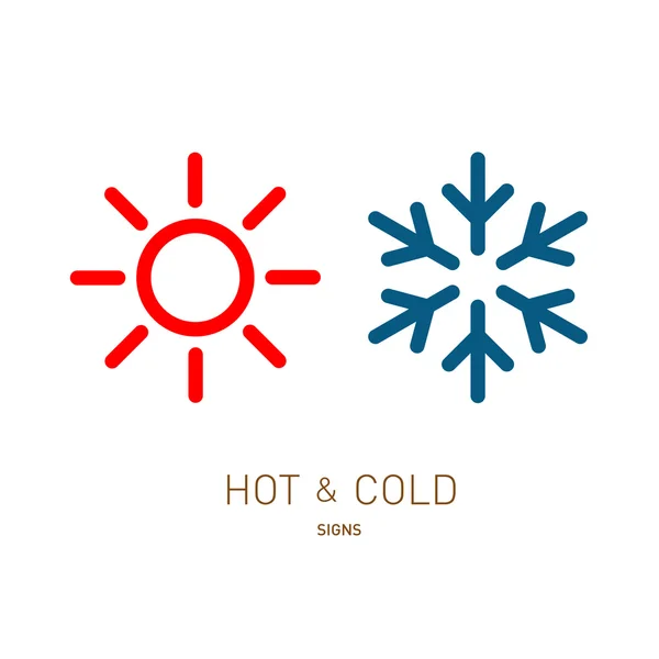 Iconos de sol y copo de nieve — Vector de stock